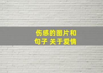 伤感的图片和句子 关于爱情